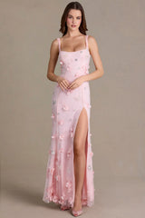 Premium Embellished Corset Gown in Baby Pink